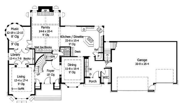 Dream House Plan - Country Floor Plan - Main Floor Plan #51-960