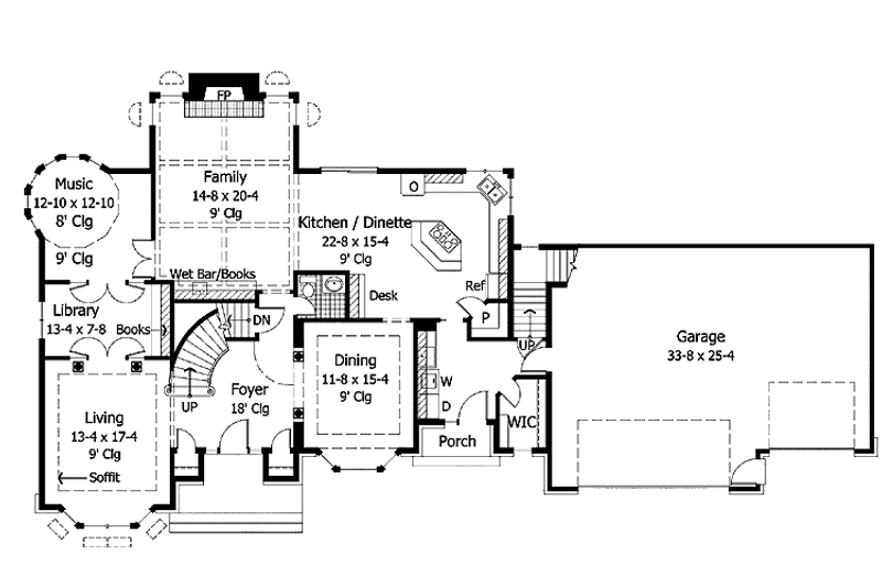 Home Plan - Floor Plan - Main Floor for Country House Plan #51-960 - 4 bed, 2.5 bath