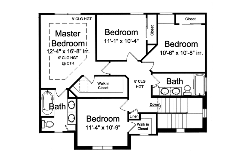 Dream House Plan - Floor Plan - Upper Floor for Traditional House Plan #46-800 - 4 bed, 2.5 bath