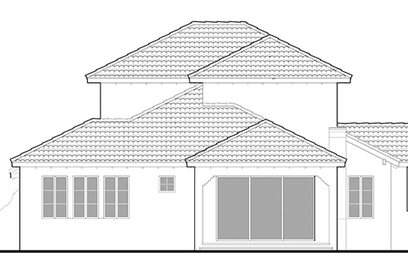 Dream House Plan - Exterior - Rear Elevation 1 for Mediterranean House Plan #1058-147 - 4 bed, 4 bath