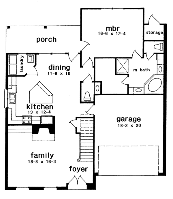 Home Plan - Country Floor Plan - Main Floor Plan #301-141