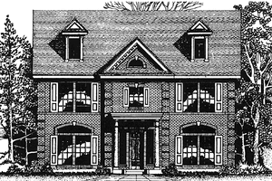 Dream House Plan - Colonial Exterior - Front Elevation Plan #974-21