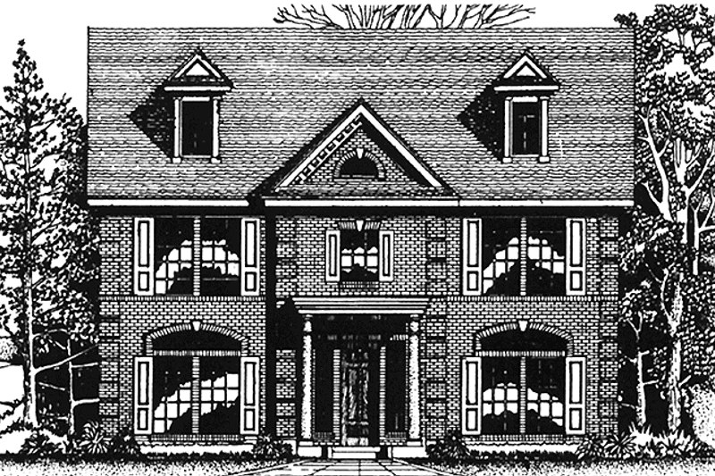House Plan Design - Colonial Exterior - Front Elevation Plan #974-21