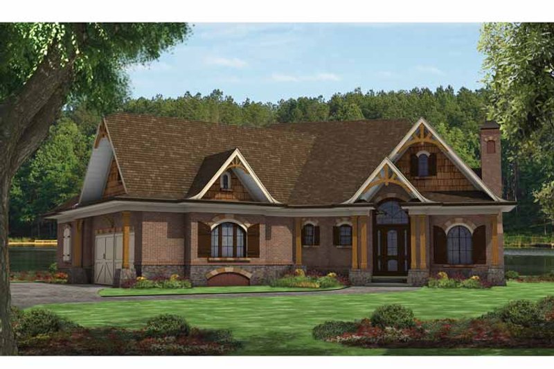 House Blueprint - Exterior - Front Elevation 3 for Craftsman House Plan #54-366 - 4 bed, 4 bath