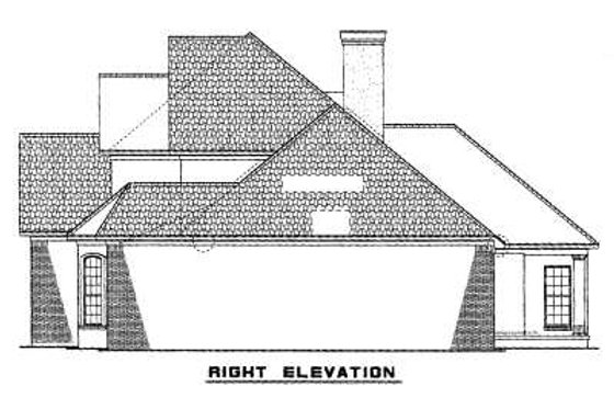 Exterior - Rear Elevation for European House Plan #17-646 - 5 bed, 3 bath