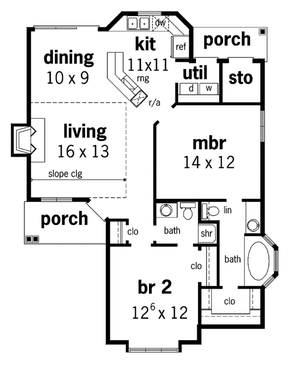Home Plan - Craftsman Floor Plan - Main Floor Plan #45-383