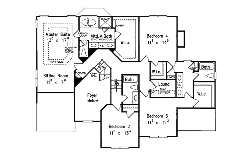 Home Plan - Floor Plan - Upper Floor for Colonial House Plan #927-836 - 5 bed, 4 bath