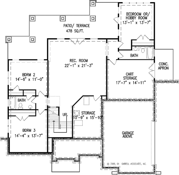 House Plan Design - Traditional Floor Plan - Lower Floor Plan #54-256