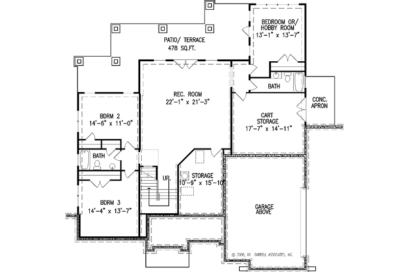 Home Plan - Floor Plan - Lower Floor for Traditional House Plan #54-256 - 4 bed, 3.5 bath