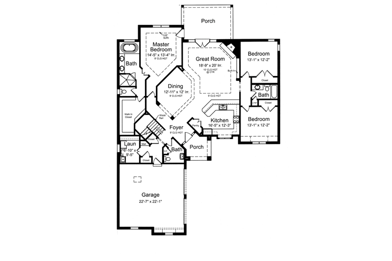 Dream House Plan - Floor Plan - Main Floor for European House Plan #46-833 - 3 bed, 2.5 bath