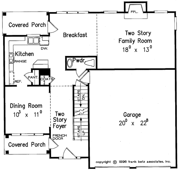 House Design - Colonial Floor Plan - Main Floor Plan #927-161