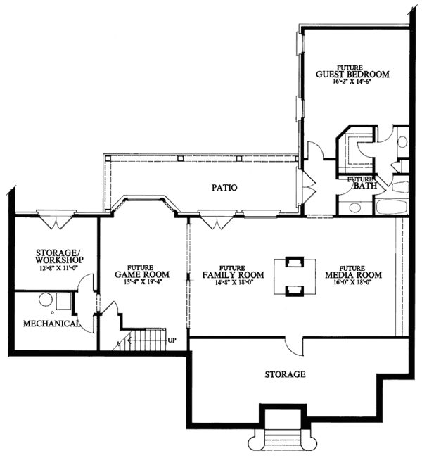 Dream House Plan - Traditional Floor Plan - Lower Floor Plan #429-80