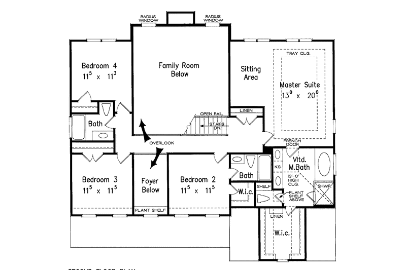 Dream House Plan - Floor Plan - Upper Floor for Classical House Plan #927-787 - 5 bed, 4 bath