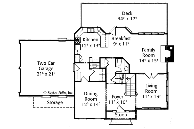 Home Plan - Floor Plan - Main Floor for Country House Plan #429-362 - 4 bed, 3.5 bath
