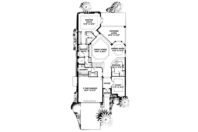 Home Plan - Floor Plan - Main Floor for Mediterranean House Plan #1017-91 - 3 bed, 3.5 bath
