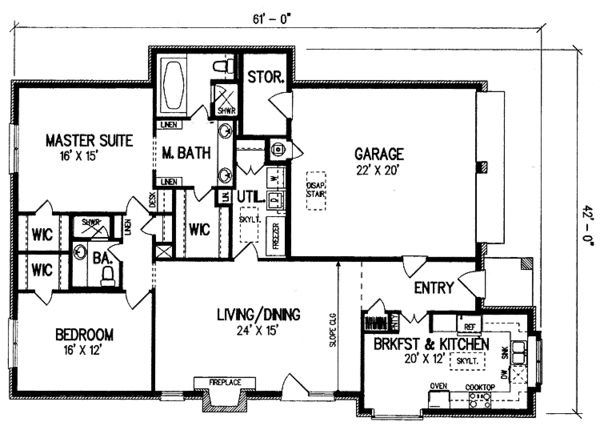 Home Plan - Traditional Floor Plan - Main Floor Plan #45-520