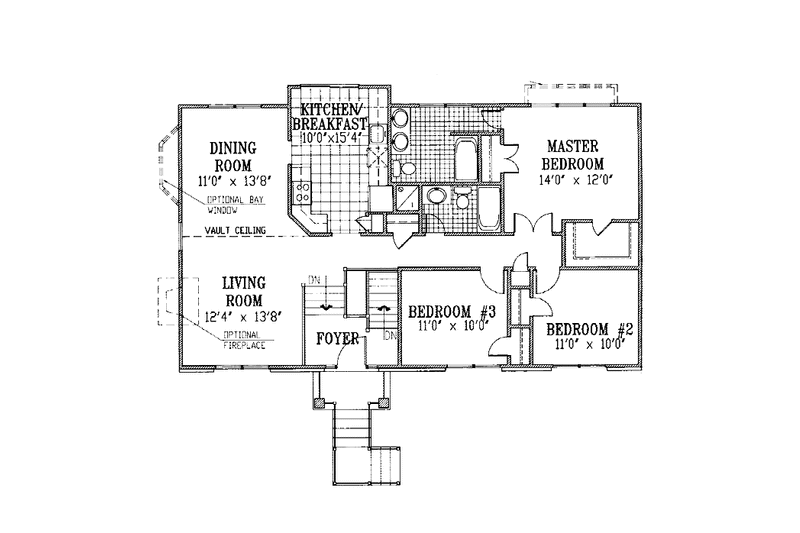 Architectural House Design - Floor Plan - Main Floor for Traditional House Plan #953-126 - 3 bed, 2 bath