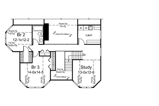 Floor Plan - Upper Floor for Farmhouse House Plan #57-441 - 3 bed, 2.5 bath
