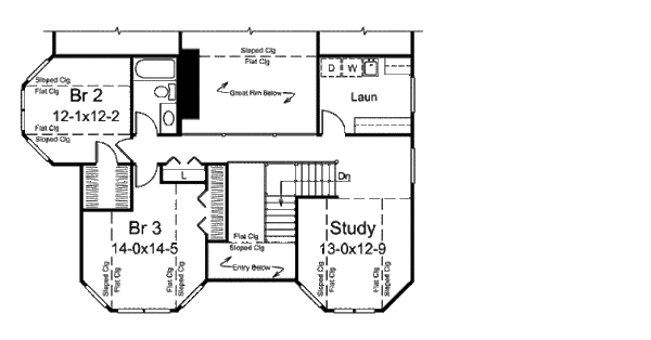 Farmhouse Floor Plan - Upper Floor Plan #57-441