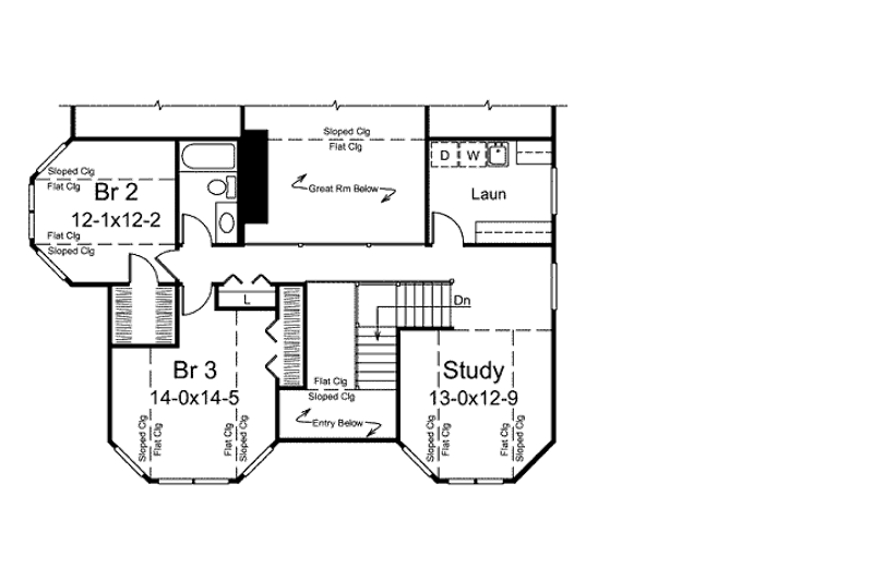 Home Plan - Floor Plan - Upper Floor for Farmhouse House Plan #57-441 - 3 bed, 2.5 bath