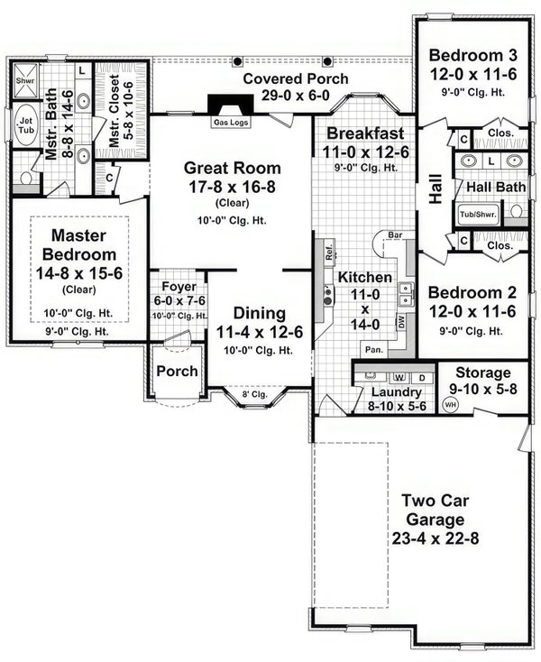 House Blueprint - European Floor Plan - Main Floor Plan #21-586