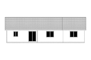 Exterior - Rear Elevation for Ranch House Plan #943-10 - 3 bed, 2 bath