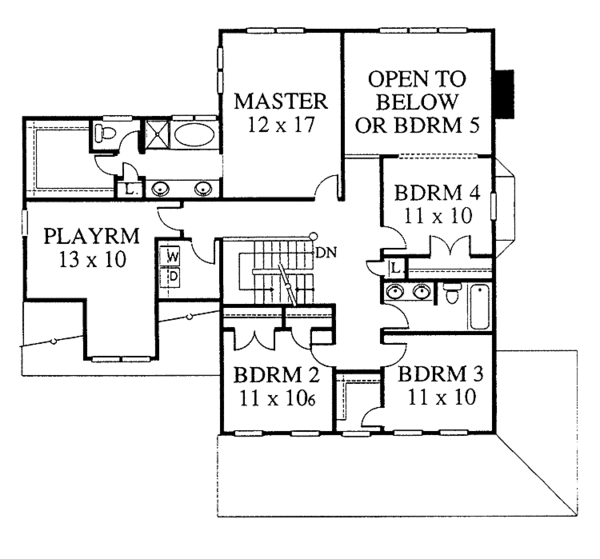 House Plan Design - Country Floor Plan - Upper Floor Plan #1053-3