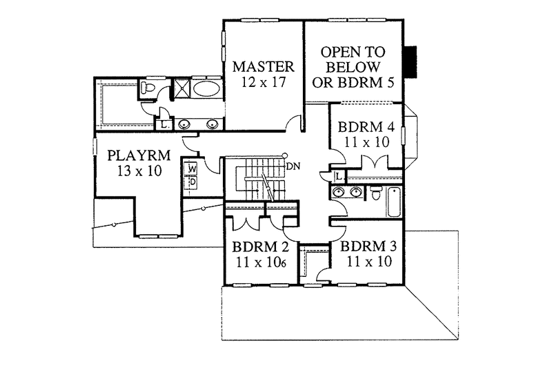 Home Plan - Floor Plan - Upper Floor for Country House Plan #1053-3 - 4 bed, 3 bath