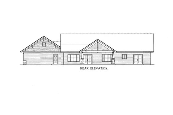 Exterior - Rear Elevation for Craftsman House Plan #112-168 - 3 bed, 2 bath