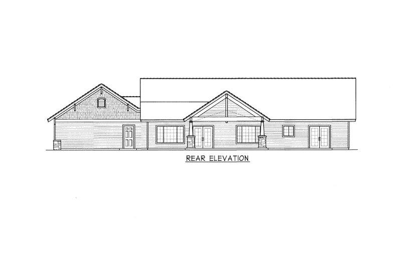 Home Plan - Exterior - Rear Elevation for Craftsman House Plan #112-168 - 3 bed, 2 bath