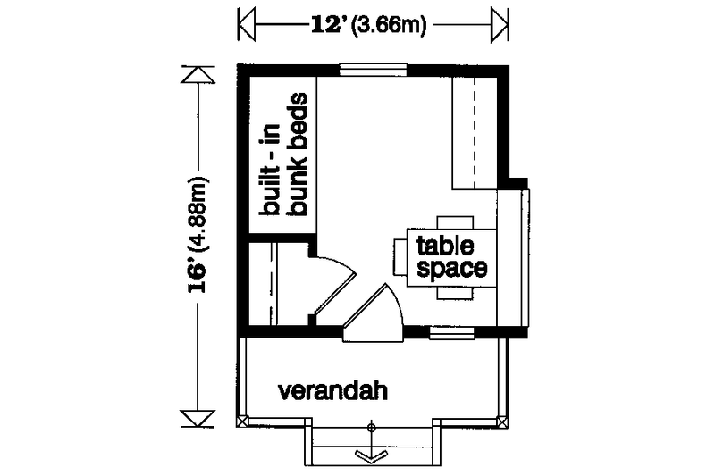 Home Plan - Floor Plan - Main Floor for Cottage House Plan #47-639, 0 bath