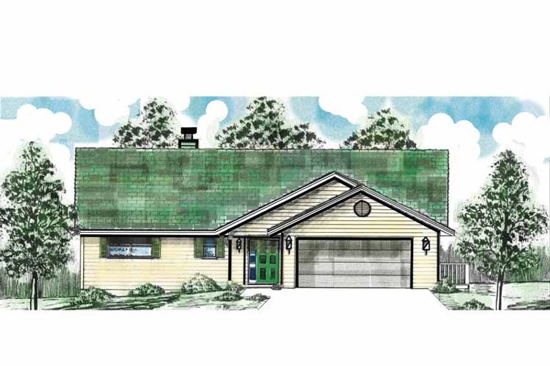 House Blueprint - Exterior - Front Elevation 3 for Country House Plan #52-265 - 3 bed, 2.5 bath