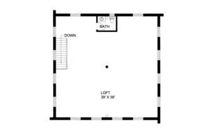 Floor Plan - Upper Floor for Log House Plan #117-827, 1.5 bath