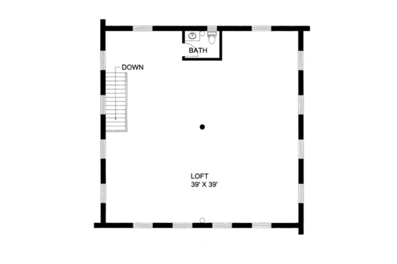 Floor Plan - Upper Floor for Log House Plan #117-827, 1.5 bath
