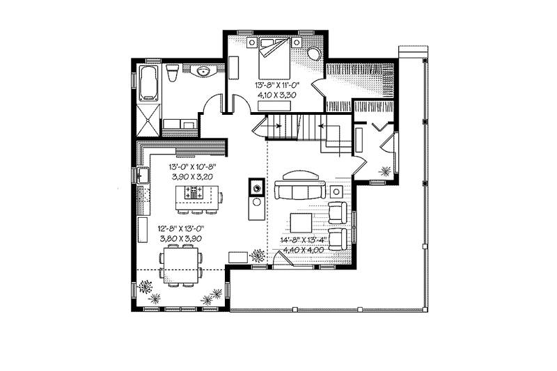 Home Plan - Floor Plan - Main Floor for European House Plan #23-2421 - 5 bed, 3 bath