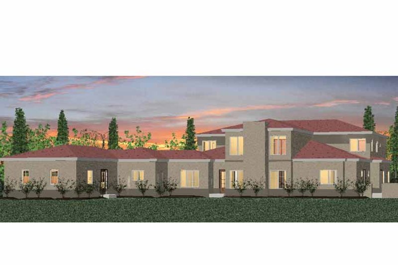 House Blueprint - Exterior - Rear Elevation 1 for Mediterranean House Plan #937-16 - 5 bed, 4 bath