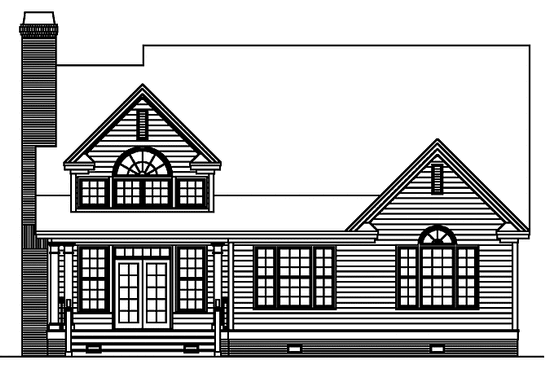 Exterior - Rear Elevation for Country House Plan #929-697 - 3 bed, 2.5 bath