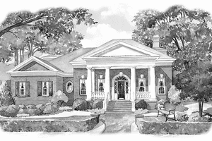 Dream House Plan - Exterior - Front Elevation for Classical House Plan #429-250 - 5 bed, 4 bath