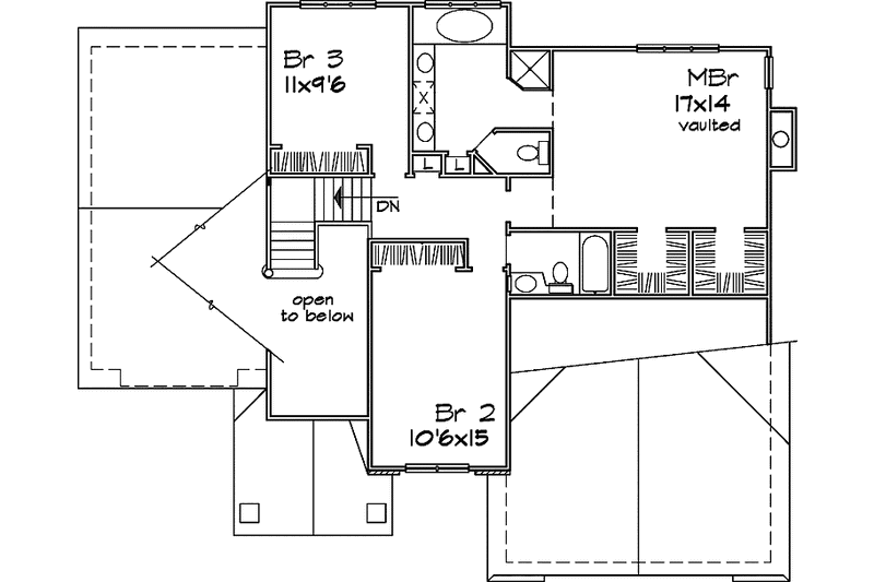 Home Plan - Floor Plan - Upper Floor for Traditional House Plan #320-527 - 3 bed, 2.5 bath