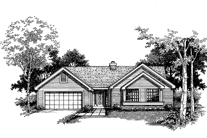 House Blueprint - Ranch Exterior - Front Elevation Plan #320-954