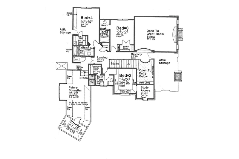 Dream House Plan - Floor Plan - Upper Floor for European House Plan #310-1277 - 4 bed, 4.5 bath