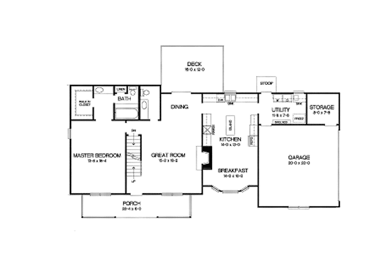 Dream House Plan - Floor Plan - Main Floor for Country House Plan #10-267 - 3 bed, 2.5 bath
