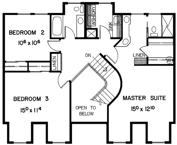 Dream House Plan - Country Floor Plan - Upper Floor Plan #60-793