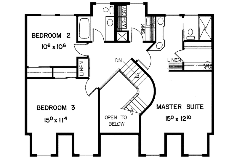 House Design - Floor Plan - Upper Floor for Country House Plan #60-793 - 4 bed, 3.5 bath