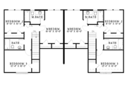 Country Style House Plan - 6 Beds 4 Baths 2502 Sq/Ft Plan #17-2756 