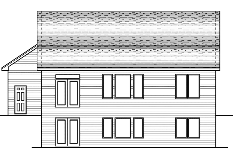 Home Plan - Exterior - Rear Elevation for Craftsman House Plan #51-592 - 2 bed, 1 bath