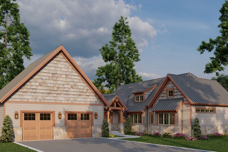 House Blueprint - Ranch Exterior - Front Elevation Plan #923-444