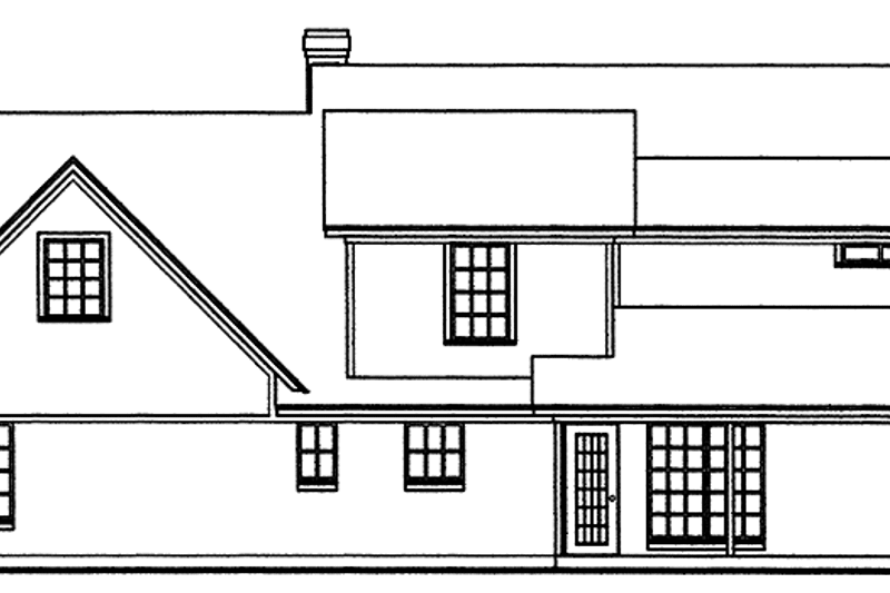 House Blueprint - Exterior - Rear Elevation for Country House Plan #42-684 - 4 bed, 2.5 bath
