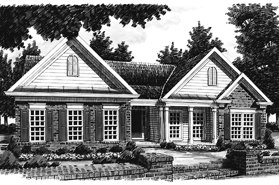 Exterior - Front Elevation 3 for Country House Plan #927-145 - 3 bed, 2 bath