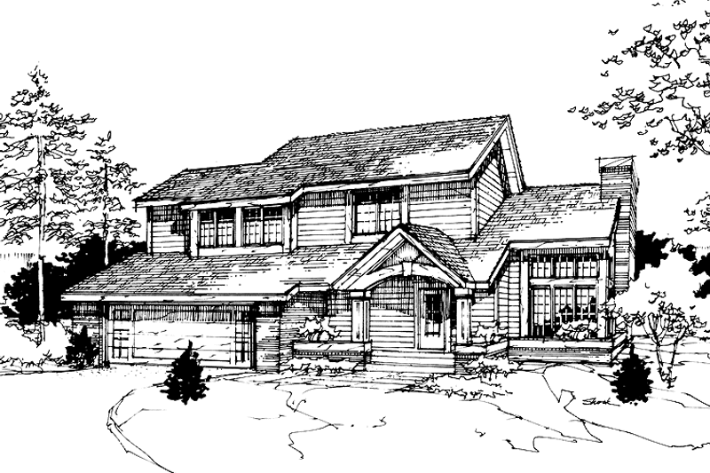 Architectural House Design - Exterior - Front Elevation 3 for Contemporary House Plan #320-677 - 3 bed, 2.5 bath